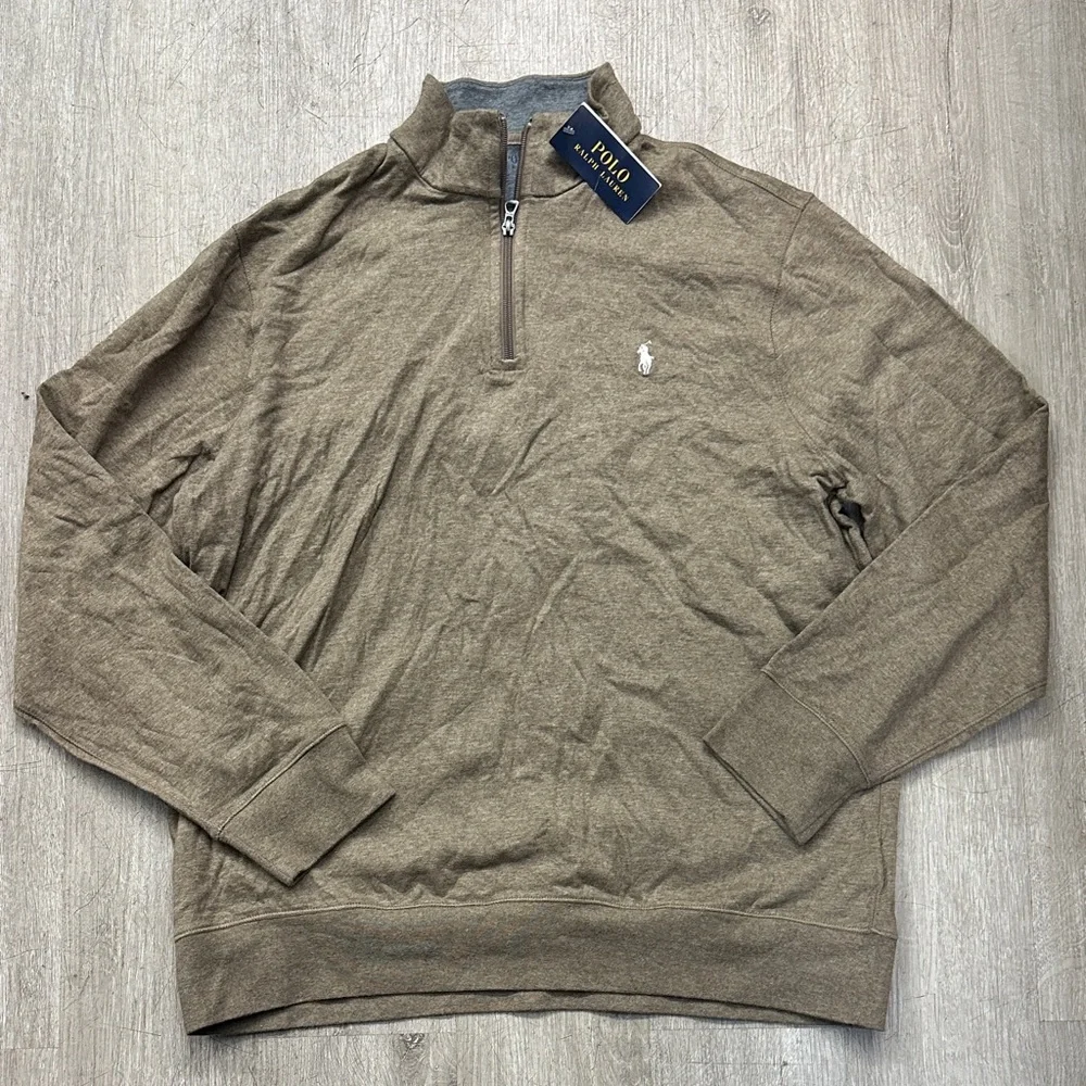 Polo by Ralph Lauren Men's Tan Zip-Up Sweater